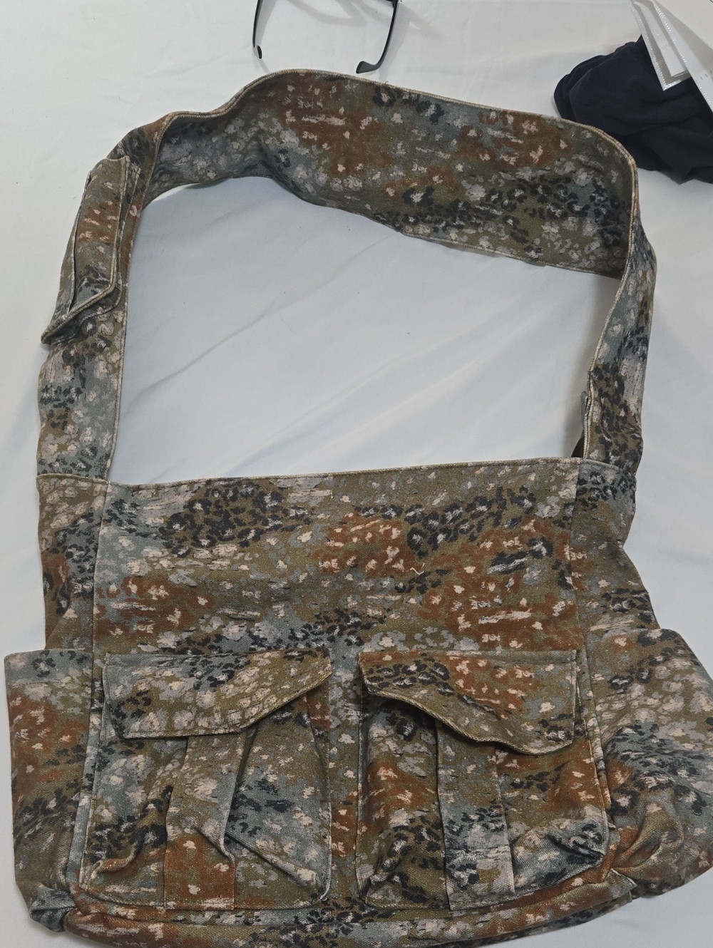 Free People Green, Brown, Gray Camouflage Crossbody Bag